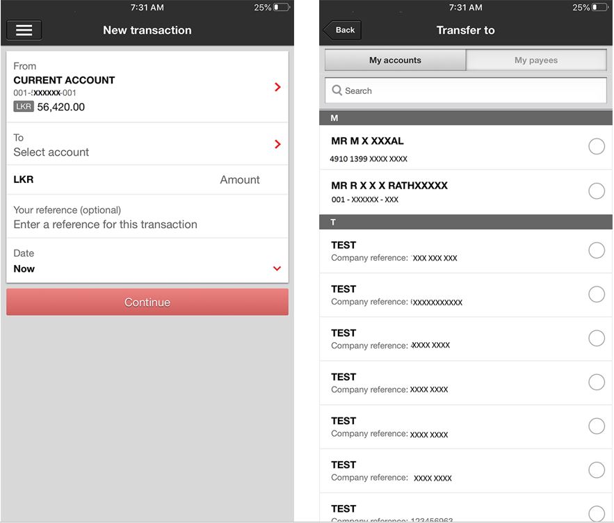 mobile banking bill payment step 2